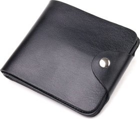 Чоловічий портмоне в два складки з гладкої шкіри чорного кольору CANPELLINI (2421573)