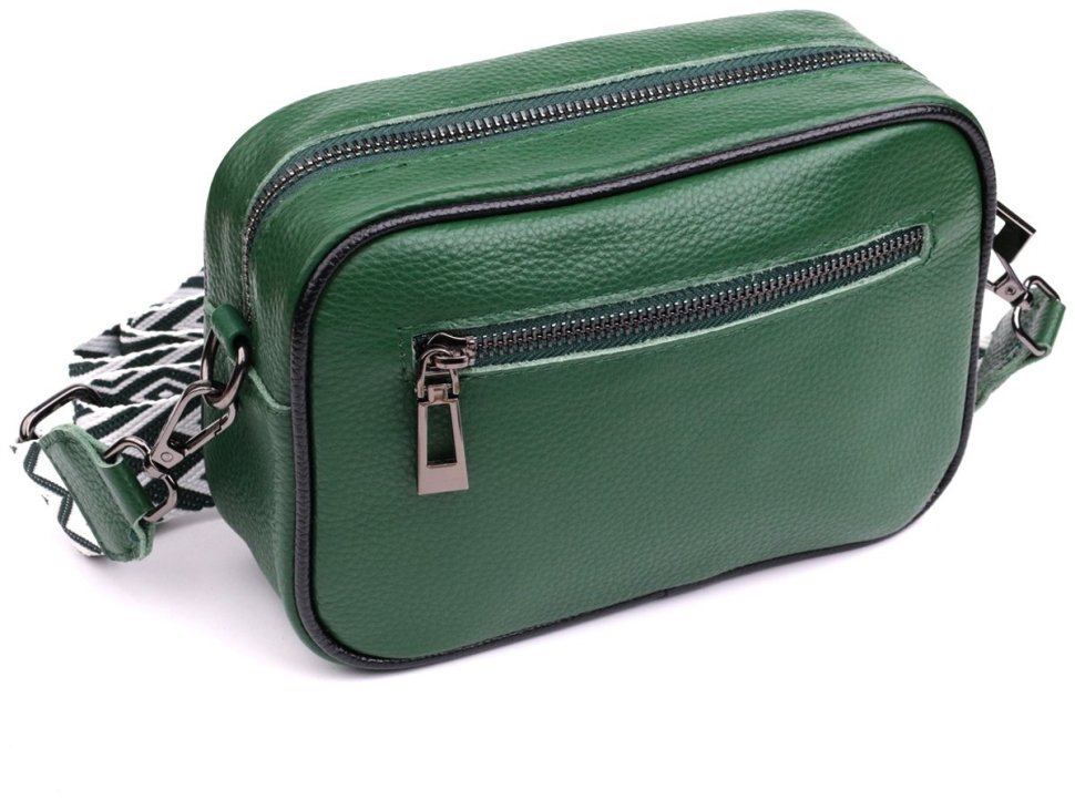 Женская стеганая сумка зеленого цвета из натуральной кожи Vintage 2422857 modnotak фото №2