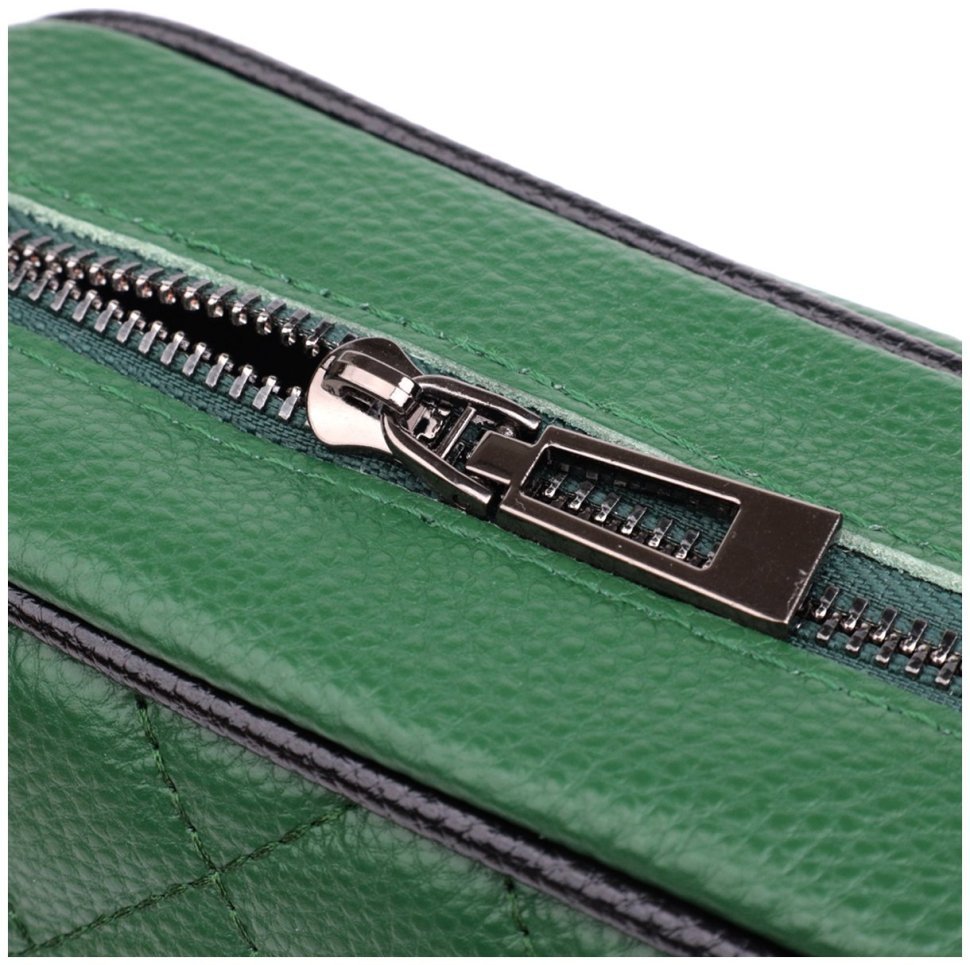 Женская стеганая сумка зеленого цвета из натуральной кожи Vintage 2422857 modnotak фото №6