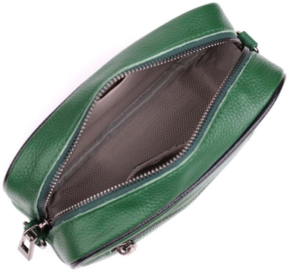 Женская стеганая сумка зеленого цвета из натуральной кожи Vintage 2422857 modnotak фото №7