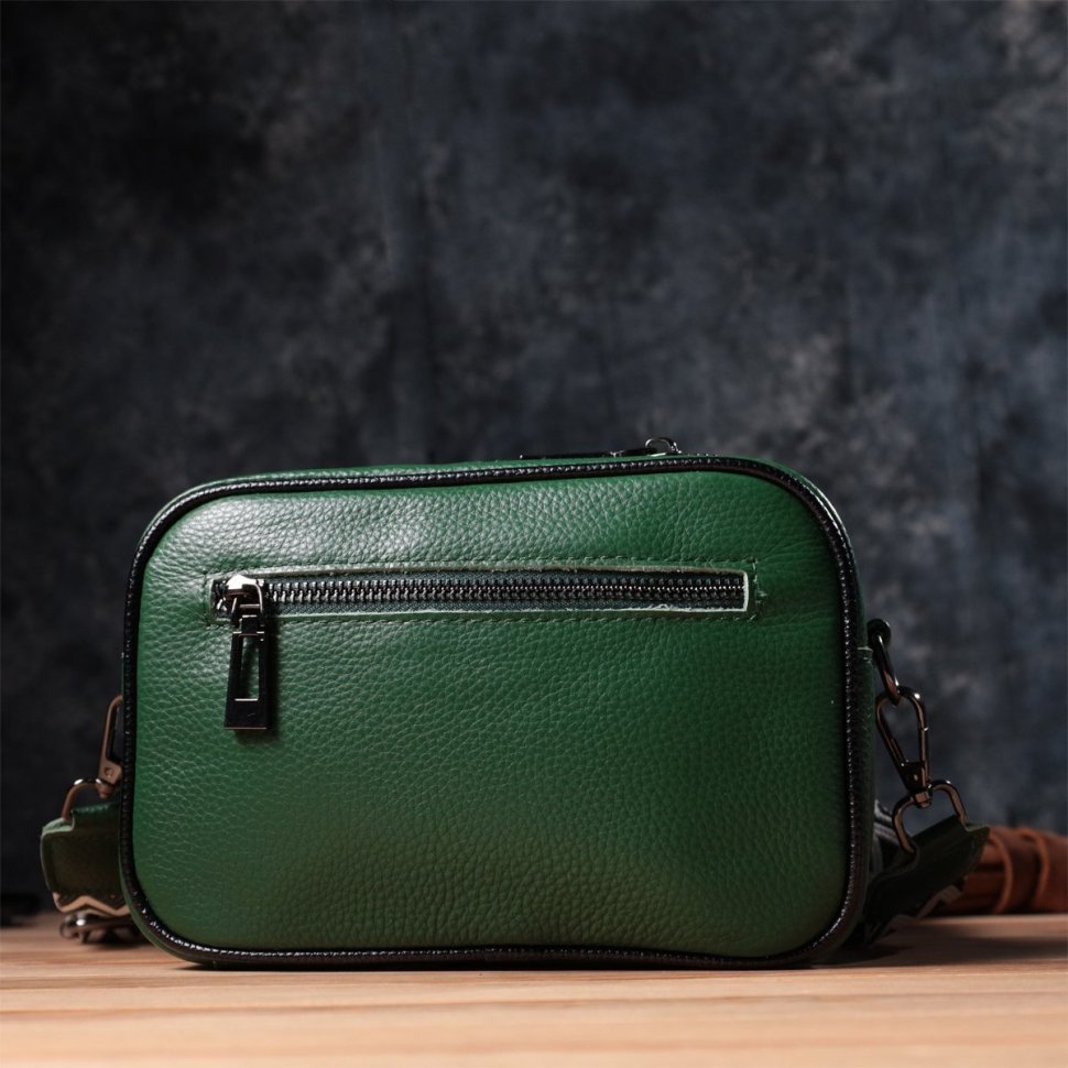 Женская стеганая сумка зеленого цвета из натуральной кожи Vintage 2422857 modnotak фото №10