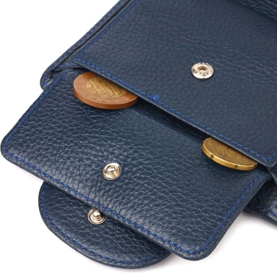 Синій невеликий жіночий гаманець із натуральної шкіри флотар CANPELLINI (2421675)
