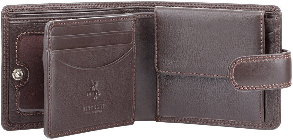 Коричневе чоловіче портмоне з натуральної шкіри високої якості з RFID - Visconti 68783