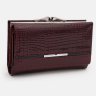 Лаковый кожаный женский кошелек на кнопке с монетницей Ricco Grande 109083 бордового цвета modnotak фото - 2