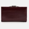 Лаковый кожаный женский кошелек на кнопке с монетницей Ricco Grande 109083 бордового цвета modnotak фото - 3