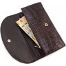 Великий жіночий гаманець з натуральної шкіри коричневого кольору під крокодила Tony Bellucci (12471) - 5