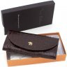 Великий жіночий гаманець з натуральної шкіри коричневого кольору під крокодила Tony Bellucci (12471) - 6