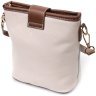Вертикальна жіноча сумка на плече з натуральної шкіри молочного кольору Vintage 2422347 - 2