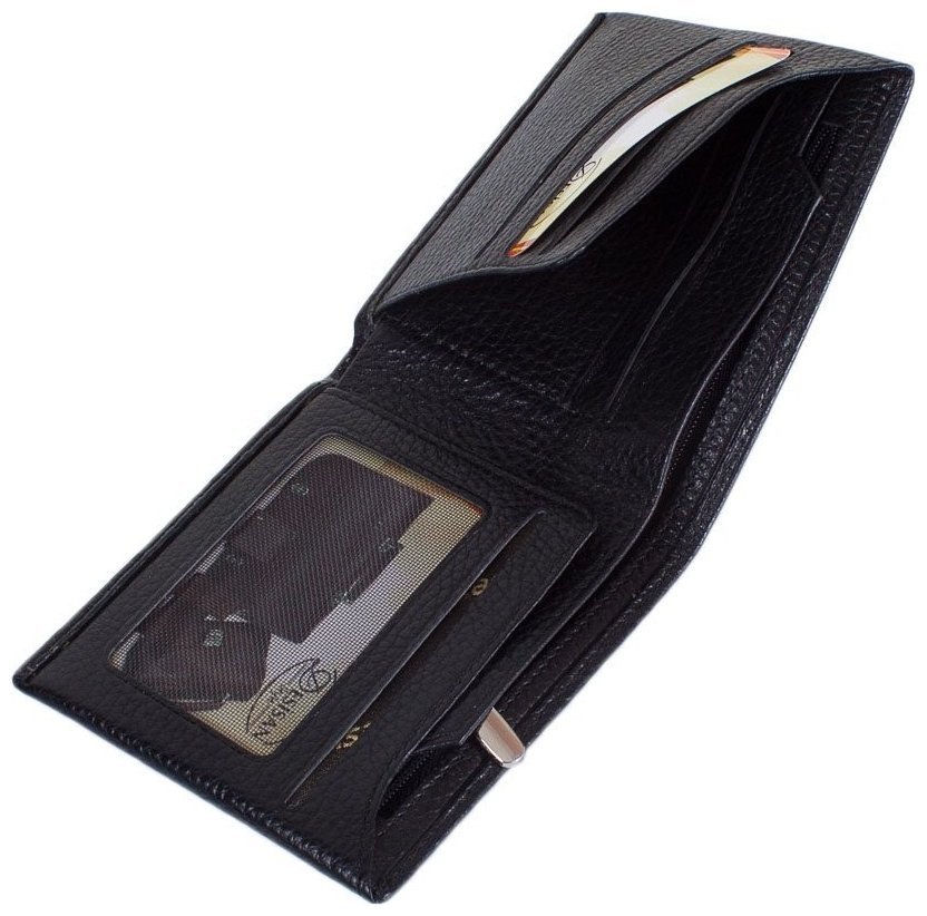 Мужское портмоне из кожи флотар черного цвета Desisan 81284 modnotak фото №4