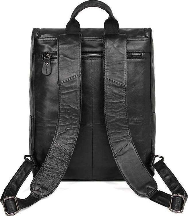 kozhanyj muzhskoj ryukzak s klapanom na molnii vintage style 14523