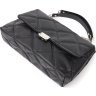 Классическая женская стеганая сумка из эко-кожи черного цвета Vintage (18713) - 5