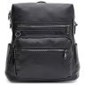 Великий жіночий рюкзак-сумка з екошкіри чорного кольору на блискавці Monsen 71784 - 1