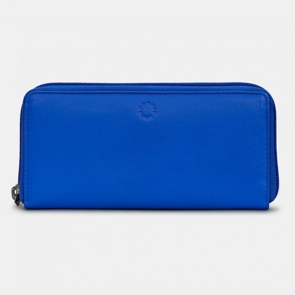 Женский кошелек на молнии из натуральной кожи синего цвета Yoshi Baxter Blue (Великобритания) 91784 modnotak фото №1