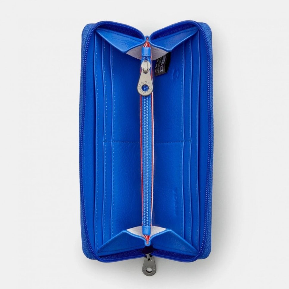 Женский кошелек на молнии из натуральной кожи синего цвета Yoshi Baxter Blue (Великобритания) 91784 modnotak фото №2