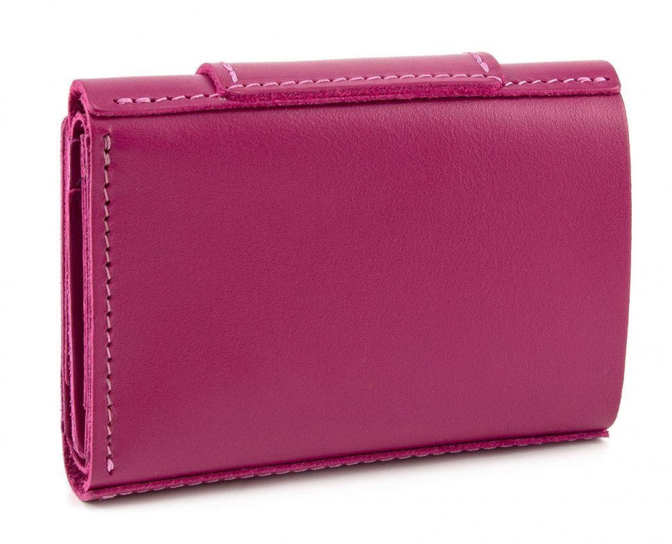 Яскраво-рожевий гаманець ручної роботи Grande Pelle (13154)