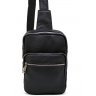Черный мужской слинг-рюкзак из натуральной кожи на одну шлейку TARWA (19646) - 2