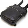 Черный мужской слинг-рюкзак из натуральной кожи на одну шлейку TARWA (19646) - 6