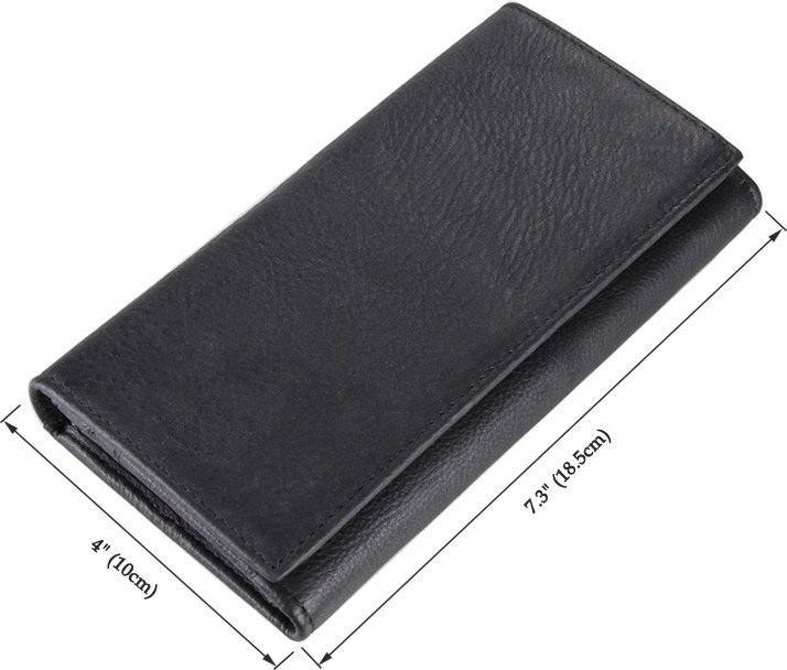 Черный длинный мужской кошелек из натуральной кожи Vintage (14446)