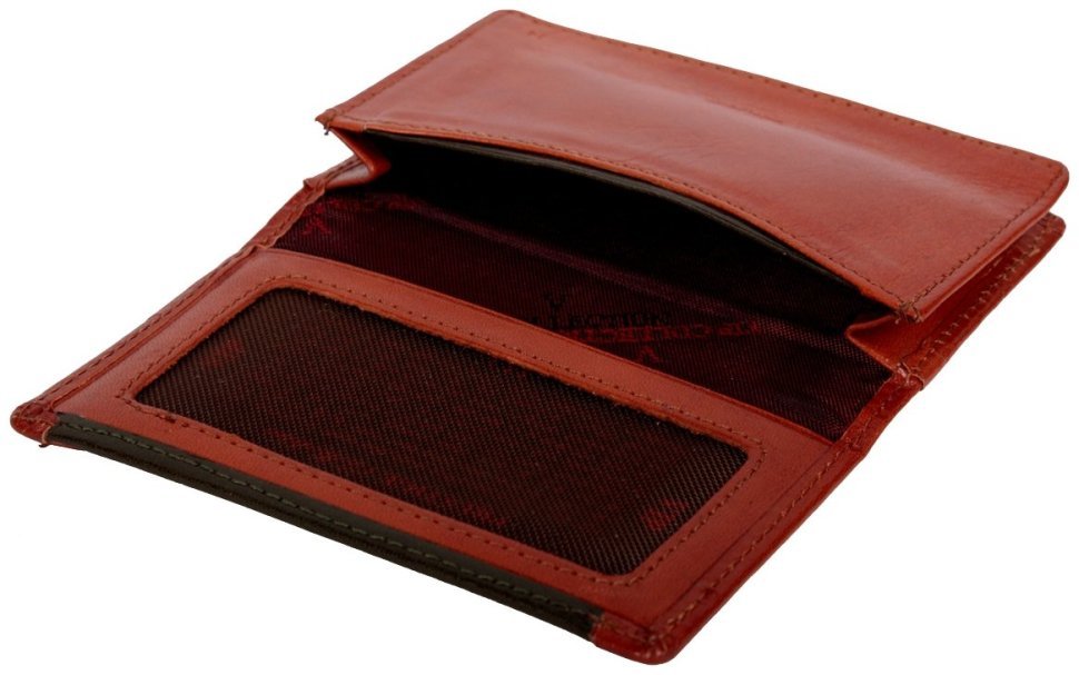 Шкіряна візитниця Prestige без застібки Vip Collection 102584 (колір коньяк) modnotak фото №4