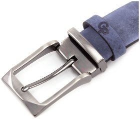 Мужской ремень из итальянской кожи цвета индиго Grande Pelle (31242)