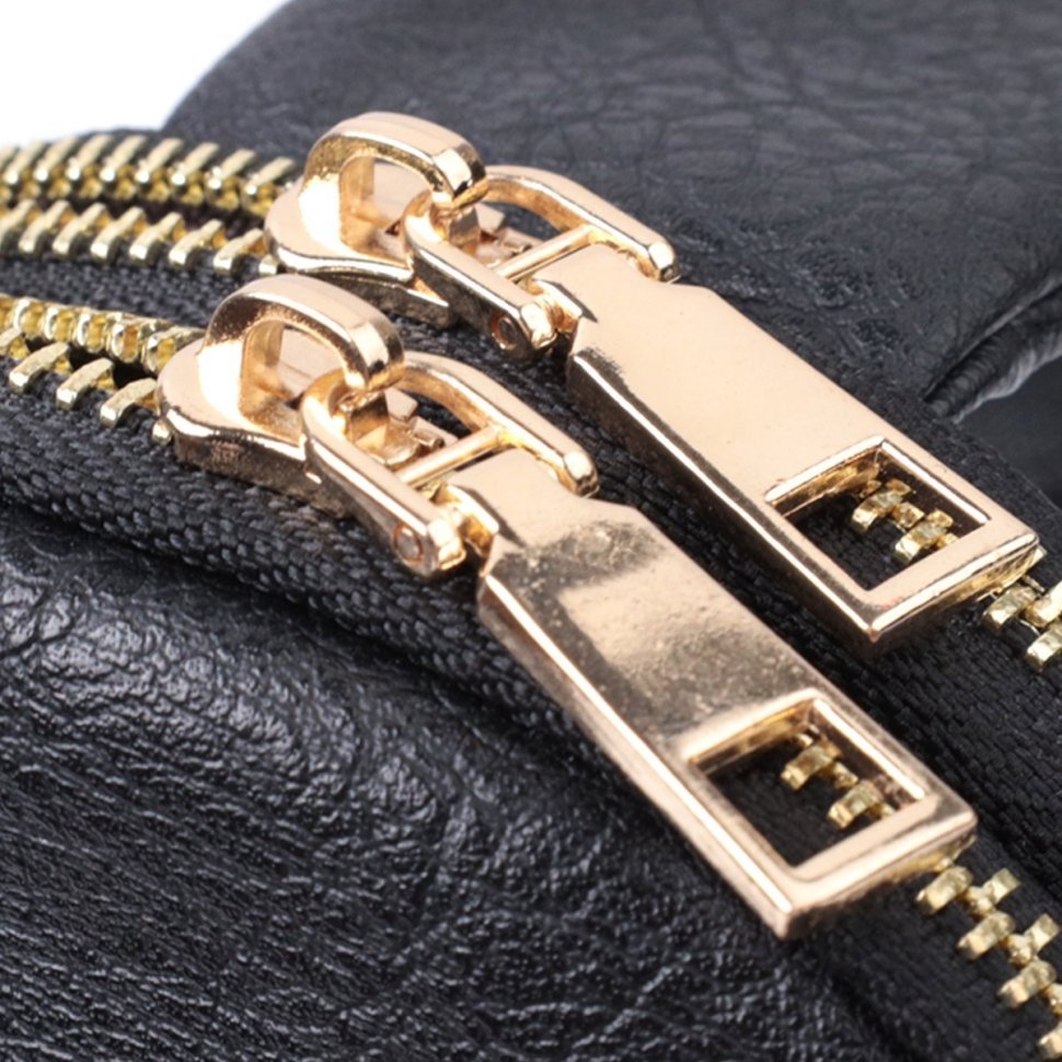 Компактная женская сумка через плечо с двумя отделениями из экокожи Vintage 22784 Черная modnotak фото №7