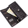 Чорний шкіряний гаманець з фактурою під рептилію Tony Bellucci (10534) - 2