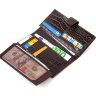 Вертикальный мужской бумажник из натуральной коричневой кожи с тиснением под крокодила CANPELLINI (2421720) - 5