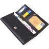 Класичний жіночий гаманець із натуральної шкіри гладкого типу в чорному кольорі CANPELLINI (2421820) - 3