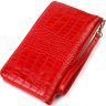 Жіночий червоний гаманець з натуральної шкіри з тисненням під крокодила CANPELLINI (2421920) - 1
