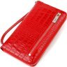 Жіночий червоний гаманець з натуральної шкіри з тисненням під крокодила CANPELLINI (2421920) - 2