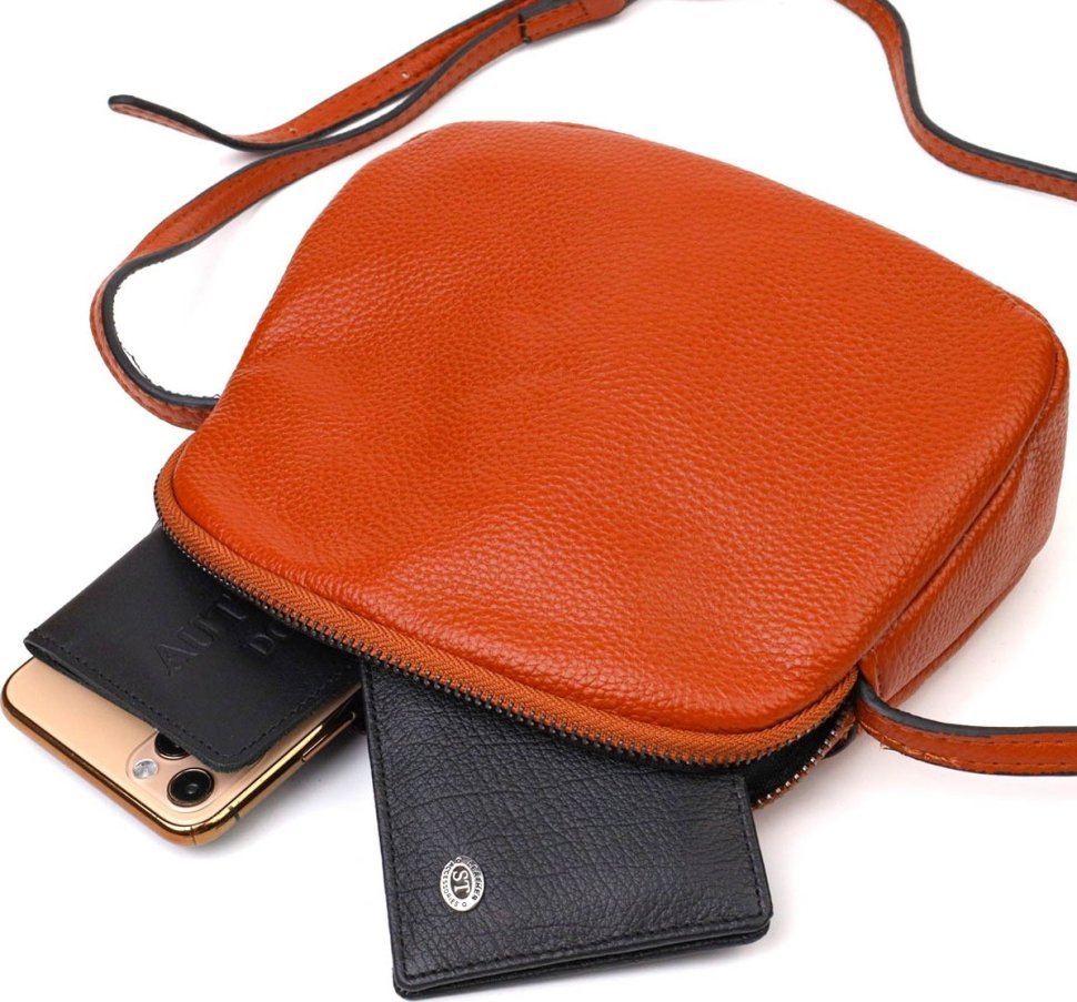 Маленька коричнева жіноча сумка через плече із натуральної шкіри флотар Vintage (2422134)