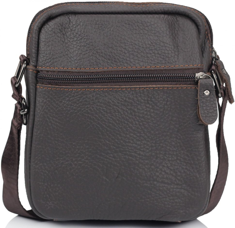 Маленька коричнева чоловіча сумка-планшет через плече Tiding Bag (15763)