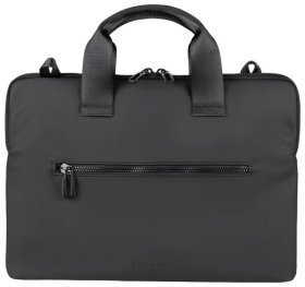 Городская сумка чехол для ноутбука черного цвета с плечевым ремнем Tucano Gommo Super Slim 103584