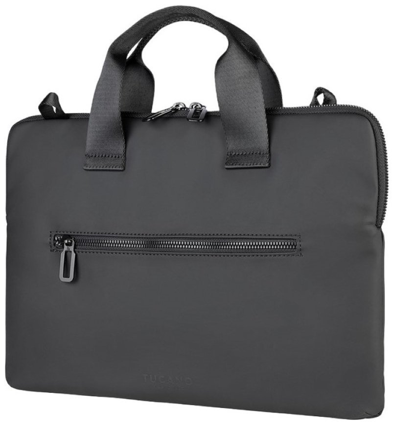 Городская сумка чехол для ноутбука черного цвета с плечевым ремнем Tucano Gommo Super Slim 103584 modnotak фото №2