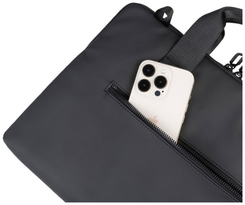 Городская сумка чехол для ноутбука черного цвета с плечевым ремнем Tucano Gommo Super Slim 103584 modnotak фото №5