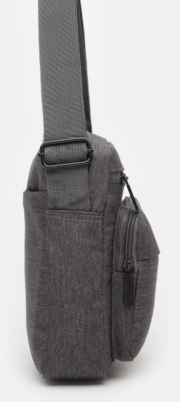 Чоловіча текстильна сумка сірого кольору з лямкою на плече Monsen (21935)
