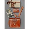 Подарунковий набір коричневого кольору з сумки, Картхолдер, браслета і брелока BlankNote Будапешт (12342) - 4