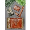 Подарунковий набір коричневого кольору з сумки, Картхолдер, браслета і брелока BlankNote Будапешт (12342) - 3