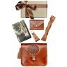 Подарунковий набір коричневого кольору з сумки, Картхолдер, браслета і брелока BlankNote Будапешт (12342) - 1