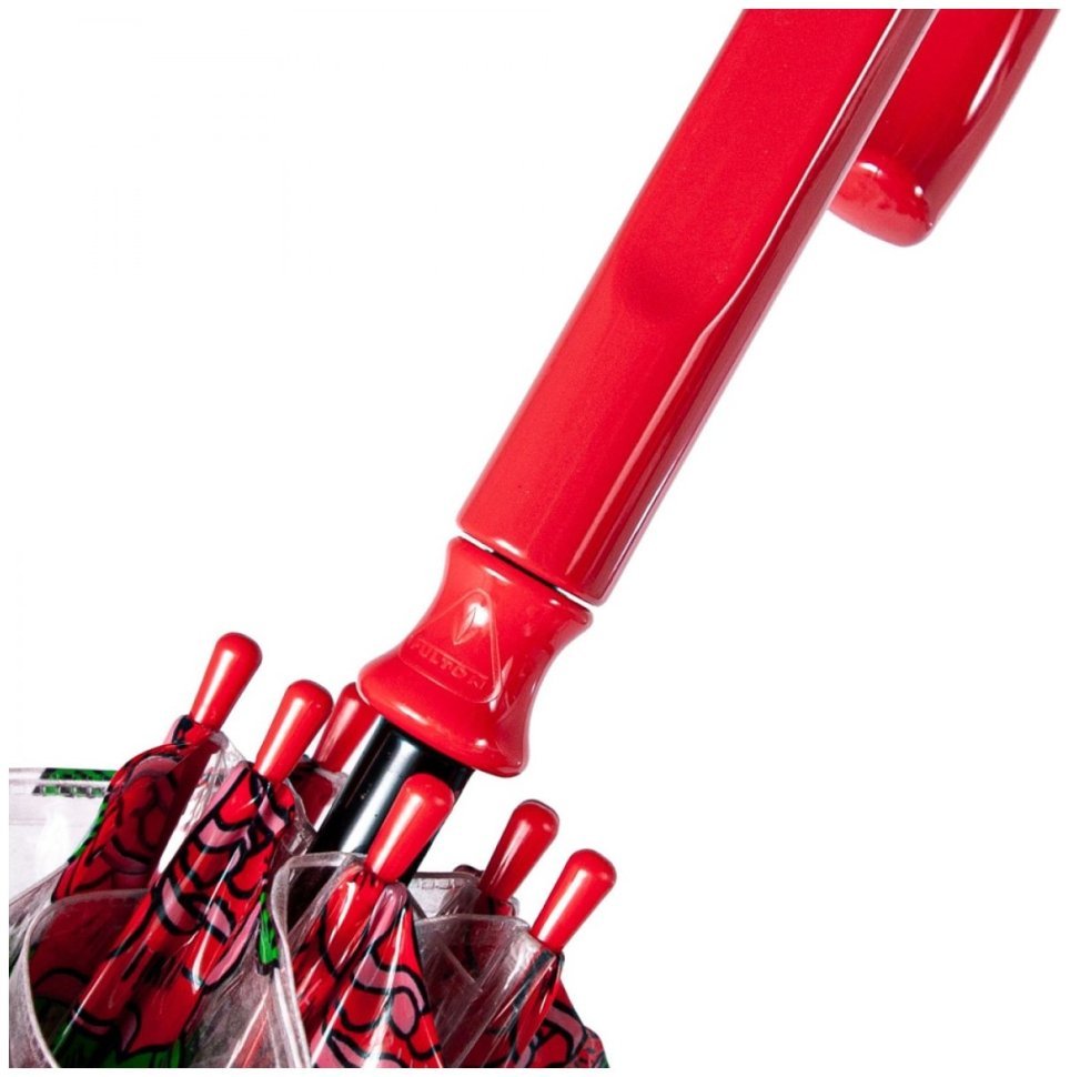 Зонт-трость женский Fulton Birdcage-2 Tattoo Rose (механика, прозрачный с принтом роз) 93884 modnotak фото №6