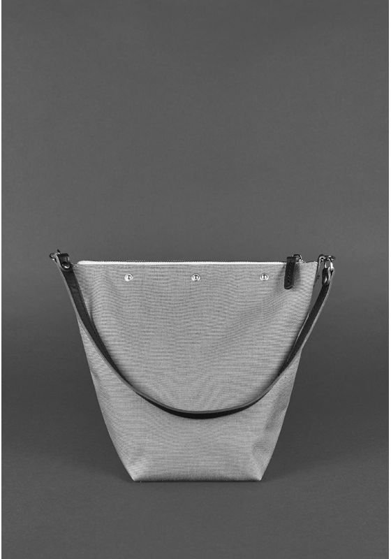 Стильная плетеная сумка из высококачественной кожи черного цвета BlankNote Пазл M (12758)
