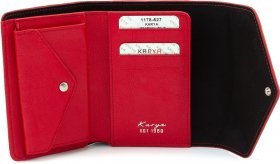 Яркий красный кошелек из натуральной кожи с фактурой "крокодил" KARYA (19982) - 2