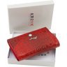 Яскравий червоний гаманець з натуральної шкіри з фактурою крокодила KARYA (19982) - 8