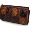 Жіночий коричневий гаманець з натуральної шкіри з візерунком Vintage (14349) - 4