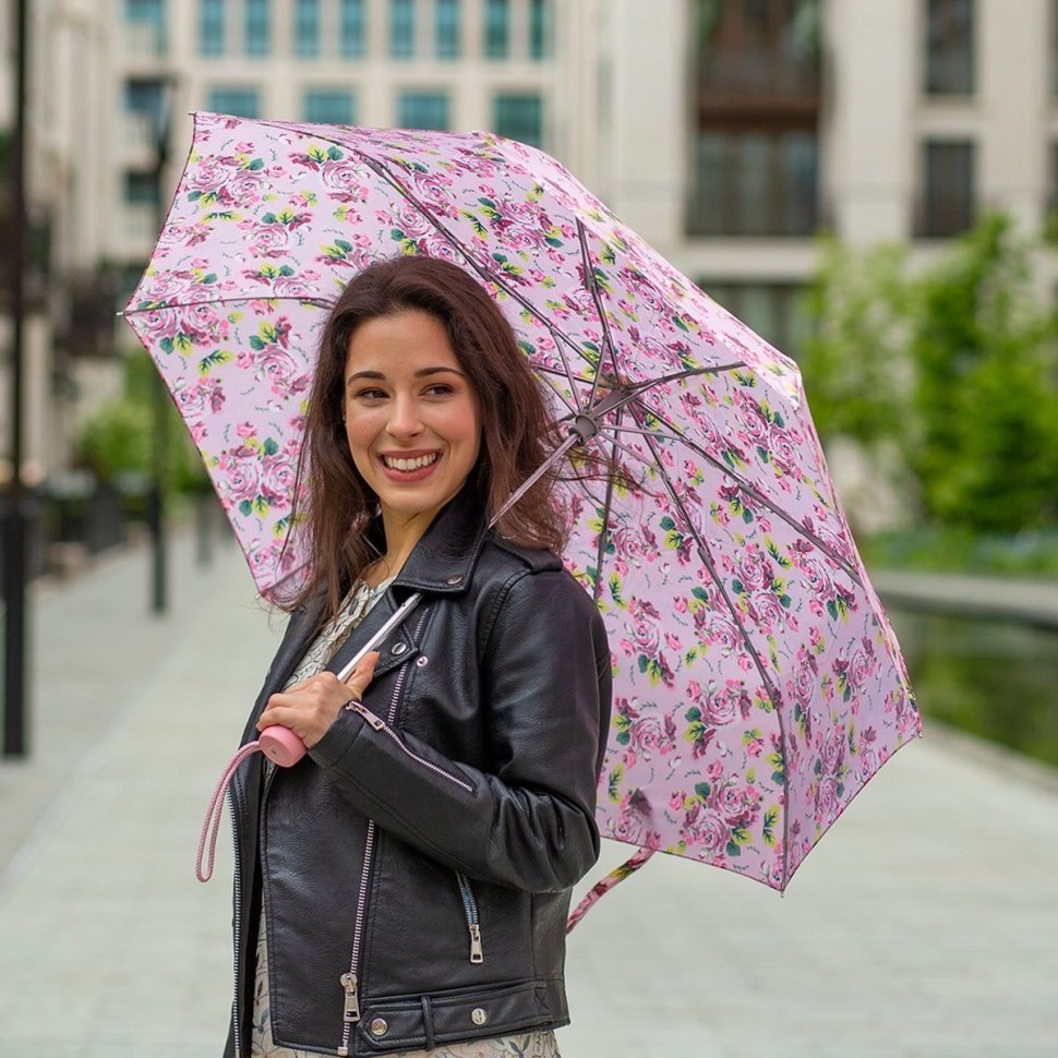 Зонт женский Fulton L354-041161 Minilite-2 Pink Floral (Розовый с принтом цветов, механика) 94284 modnotak фото №2