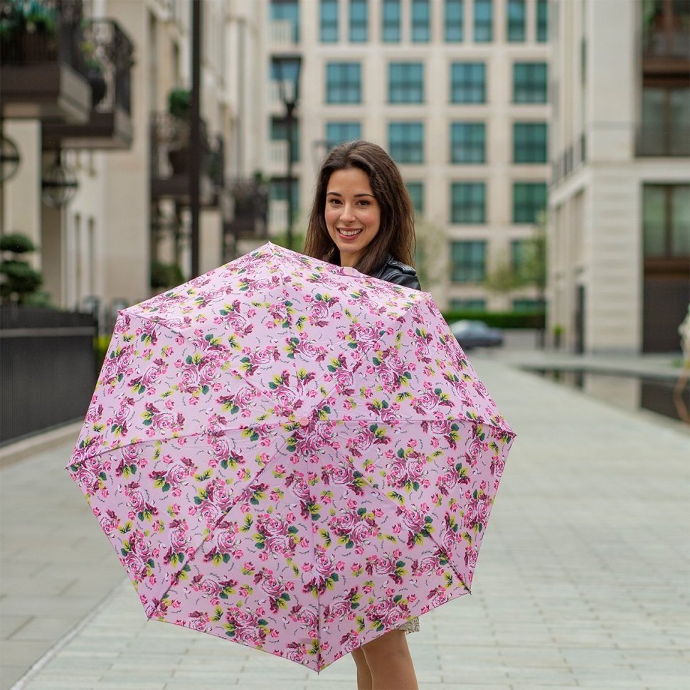 Зонт женский Fulton L354-041161 Minilite-2 Pink Floral (Розовый с принтом цветов, механика) 94284 modnotak фото №3