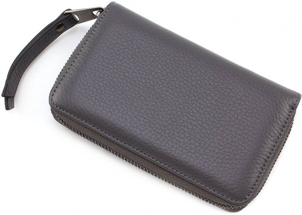 Темно-сірий гаманець вертикального типу з фактурної шкіри Tony Bellucci (10801)
