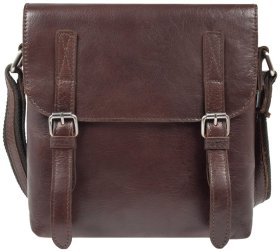 Мужская сумка планшет из натуральной кожи через плече Ashwood F84 коричневого цвета 94384