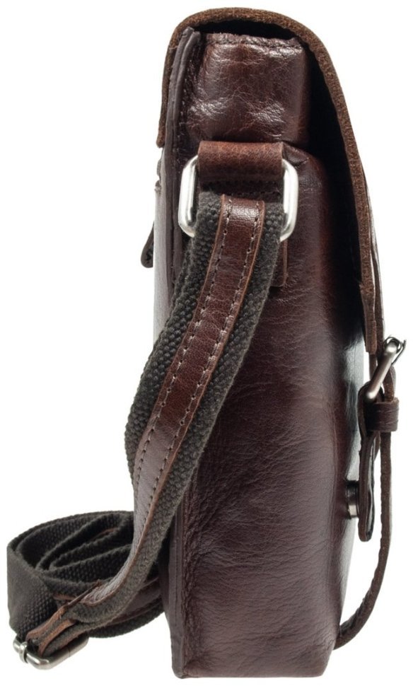 Мужская сумка планшет из натуральной кожи через плече Ashwood F84 коричневого цвета 94384 modnotak фото №3