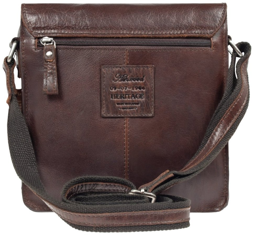 Мужская сумка планшет из натуральной кожи через плече Ashwood F84 коричневого цвета 94384 modnotak фото №4